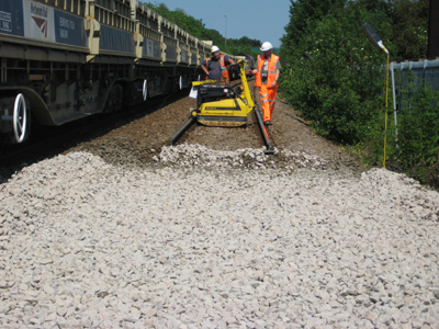 Ballast reinforcement with geogrid Tenax LBO 370