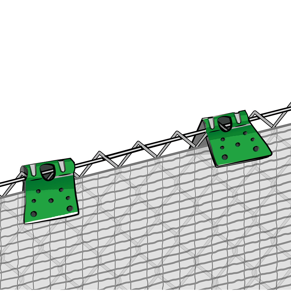 The JAMAICA woven net is easy to cut and install thanks to the Tenax accessories: clips, ties or metal wire.