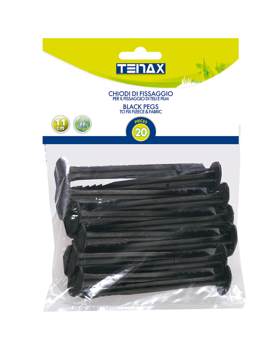 Chiodi in plastica TENAX per il fissaggio di teli e reti al terreno
